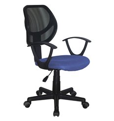 Кресло для оператора BRABIX Flip MG-305, сетка/ткань, черное/синее фото 1