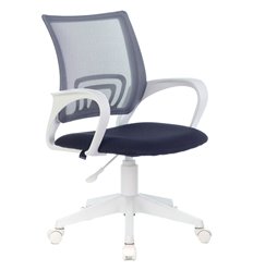 Кресло для оператора BRABIX Fly MG-396W, пластик белый, сетка/ткань, темно-серое фото 1