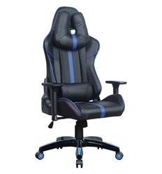 Ортопедическое кресло руководителя BRABIX GT Carbon GM-120, две подушки, экокожа, черное/синее фото 1