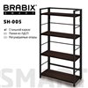 Стеллаж на металлокаркасе BRABIX Smart SH-005, 605х290х1193 мм, ЛОФТ, прямой, складной, металл/ЛДСП ясень, каркас черный фото 1