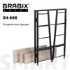 Стеллаж на металлокаркасе BRABIX Smart SH-006, 605х295х790 мм, ЛОФТ, трапеция, складной, металл/ЛДСП дуб, каркас черный фото 2