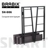 Стеллаж на металлокаркасе BRABIX Smart SH-006, 605х295х790 мм, ЛОФТ, трапеция, складной, металл/ЛДСП ясень, каркас черный фото 2