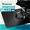 Коврик защитный напольный BRABIX, полипропилен, 90х120 см, черный, толщина 1,5 мм, 608710 фото 1
