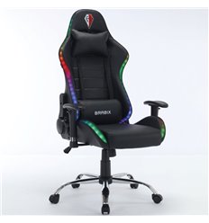 Игровое кресло BRABIX Lumen GM-150 RGB, подсветка, две подушки, экокожа, черное фото 1