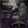 BRABIX Striker GM-121, синхромеханизм, 2 подушки, экокожа/велюр, черное/серое фото 22