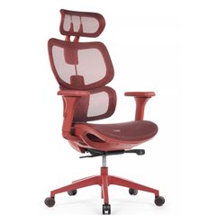 Ортопедическое кресло руководителя RV DESIGN Argo W-228 красная сетка, красный пластик фото 1