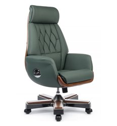 Офисное кресло RV DESIGN Byron YS1505A зеленый, натуральная кожа, дерево фото 1