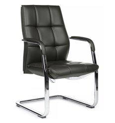 Кресло для посетителя RV DESIGN Classic C2116 антрацит, кожа фото 1