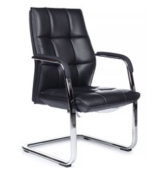 Кресло для посетителя RV DESIGN Classic C2116 черный, кожа фото 1