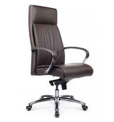 Офисное кресло RV DESIGN Gaston 9164 темно-коричневый, алюминий, кожа фото 1