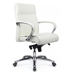 Офисное кресло RV DESIGN Gaston-M 9264 белый, алюминий, кожа фото 1