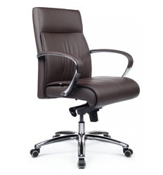Офисное кресло RV DESIGN Gaston-M 9264 темно-коричневый, алюминий, кожа фото 1
