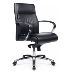 Офисное кресло RV DESIGN Gaston-M 9264 черный, алюминий, кожа фото 1