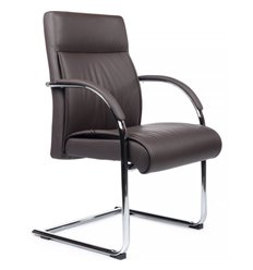 Кресло для посетителя RV DESIGN Gaston-SF 9364 темно-коричневый, кожа фото 1