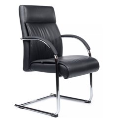 Кресло для посетителя RV DESIGN Gaston-SF 9364 черный, кожа фото 1