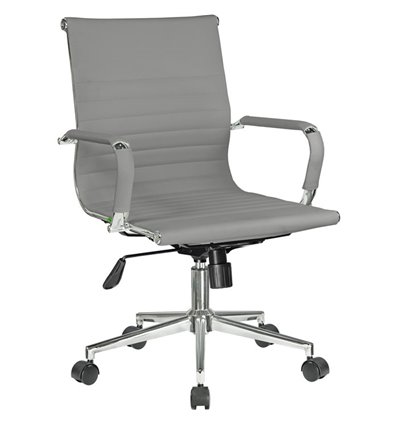 Riva Chair Hugo 6002-2 S серое, хром, экокожа