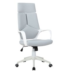 Офисное кресло Riva Chair Iq Rv 8989 светло-серое, белый пластик, ткань фото 1