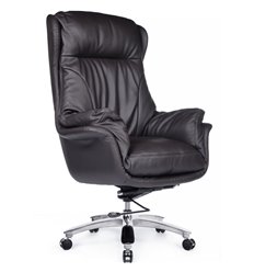 Кресло для руководителя RV DESIGN Leonardo A355 коричневый, алюминий, кожа фото 1
