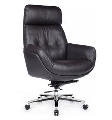 Офисное кресло RV DESIGN Marco LS-262A коричневый, алюминий, кожа фото 1