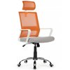 Riva Chair Mint 1029HW оранжевый/серый, сетка/ткань, белый пластик, хром фото 1