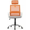 Riva Chair Mint 1029HW оранжевый/серый, сетка/ткань, белый пластик, хром фото 2