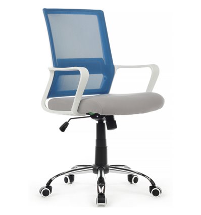 Riva Chair Mint 1029MW синий/серый, сетка/ткань, белый пластик, хром