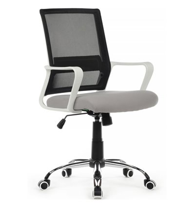 Riva Chair Mint 1029MW черный/серый, сетка/ткань, белый пластик, хром