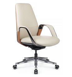 Дизайнерское кресло RV DESIGN Napoli-M YZPN-YR021 бежевый/кэмел, алюминий, кожа фото 1