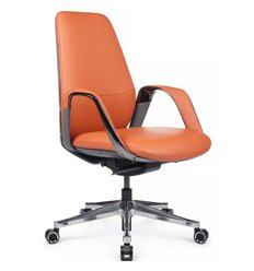 Дизайнерское кресло RV DESIGN Napoli-M YZPN-YR021 оранжевый/серый, алюминий, кожа фото 1