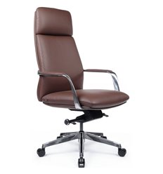 Офисное кресло RV DESIGN Pablo A2216-1 коричневый, алюминий, кожа фото 1