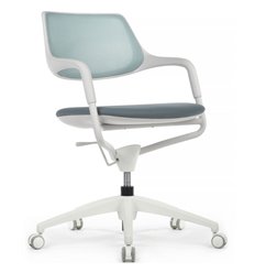 Дизайнерское кресло RV DESIGN Scroll HY-813D голубой/серый, сетка/ткань фото 1