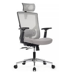 Ортопедическое кресло руководителя Riva Chair Step A2320 серый, сетка/ткань, хром фото 1