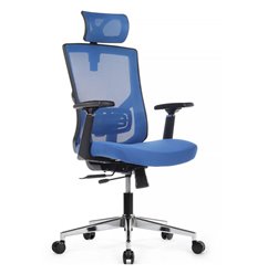 Ортопедическое кресло руководителя Riva Chair Step A2320 синий, сетка/ткань, хром фото 1