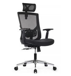 Ортопедическое кресло руководителя Riva Chair Step A2320 черный, сетка/ткань, хром фото 1