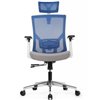 Riva Chair Step AW2320 синий/серый, сетка/ткань, хром, белый пластик фото 2