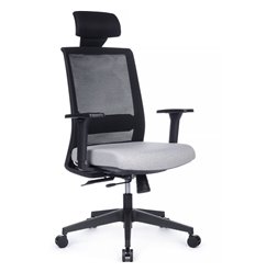 Дизайнерское кресло RV DESIGN Style 6215A черный/серый, сетка/ткань фото 1
