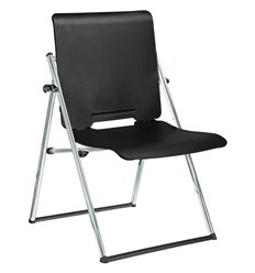 Кресло для посетителя трансформер Riva Chair Form 1821 черный пластик, хром, складной фото 1