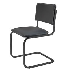 Офисный стул Riva Chair Сильвия 01S черная экокожа, черный металл фото 1