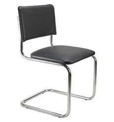 Офисный стул Riva Chair Сильвия 02S черная экокожа, хром фото 1