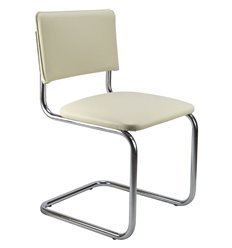 Офисный стул Riva Chair Сильвия 02S бежевая экокожа, хром фото 1