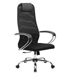 Офисное кресло BRABIX Premium Ultimate EX-800 хром, плотная двойная сетка Х2, черное фото 1