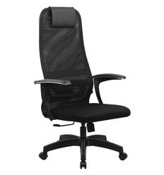 Кресло для руководителя BRABIX Premium Ultimate EX-801 пластик, плотная двойная сетка Х2, черное фото 1