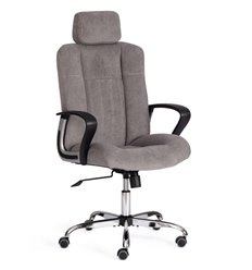 Офисное кресло TETCHAIR OXFORD хром флок, серый фото 1