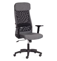 Кресло для руководителя TETCHAIR PROFIT PLT ткань/сетка, серый/черный фото 1