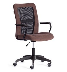 Офисное кресло TETCHAIR STAFF флок/сетка, коричневый/черный фото 1