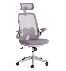 Кресло для оператора TETCHAIR MESH-10HR сетка/ткань, серый фото 1