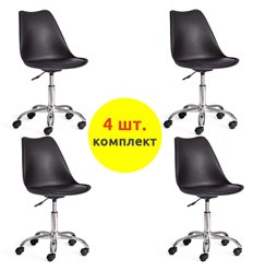 TETCHAIR TULIP (mod.106-1) компл. 4 шт., пластик/экокожа, черный