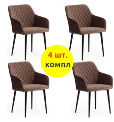 TETCHAIR BREMO (mod. 708) компл. 4 шт., ткань, коричневый barkhat 12, ножки черные