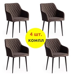 TETCHAIR BREMO (mod. 708) компл. 4 шт., ткань, темно-серый barkhat 14, ножки черные фото 1