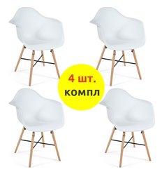 Стул TETCHAIR CINDY (EAMES) (mod. 919) компл. 4 шт.,  пластик белый, ножки бук фото 1